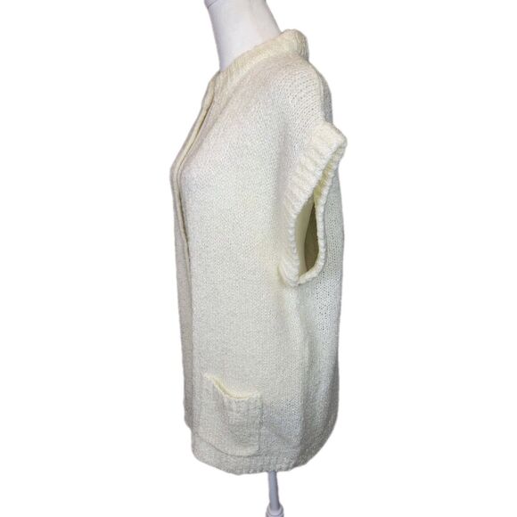 Vintage Collections Plus Womens Open Cardigan Size Large Ivory Pockets - Picture 2 of 9
